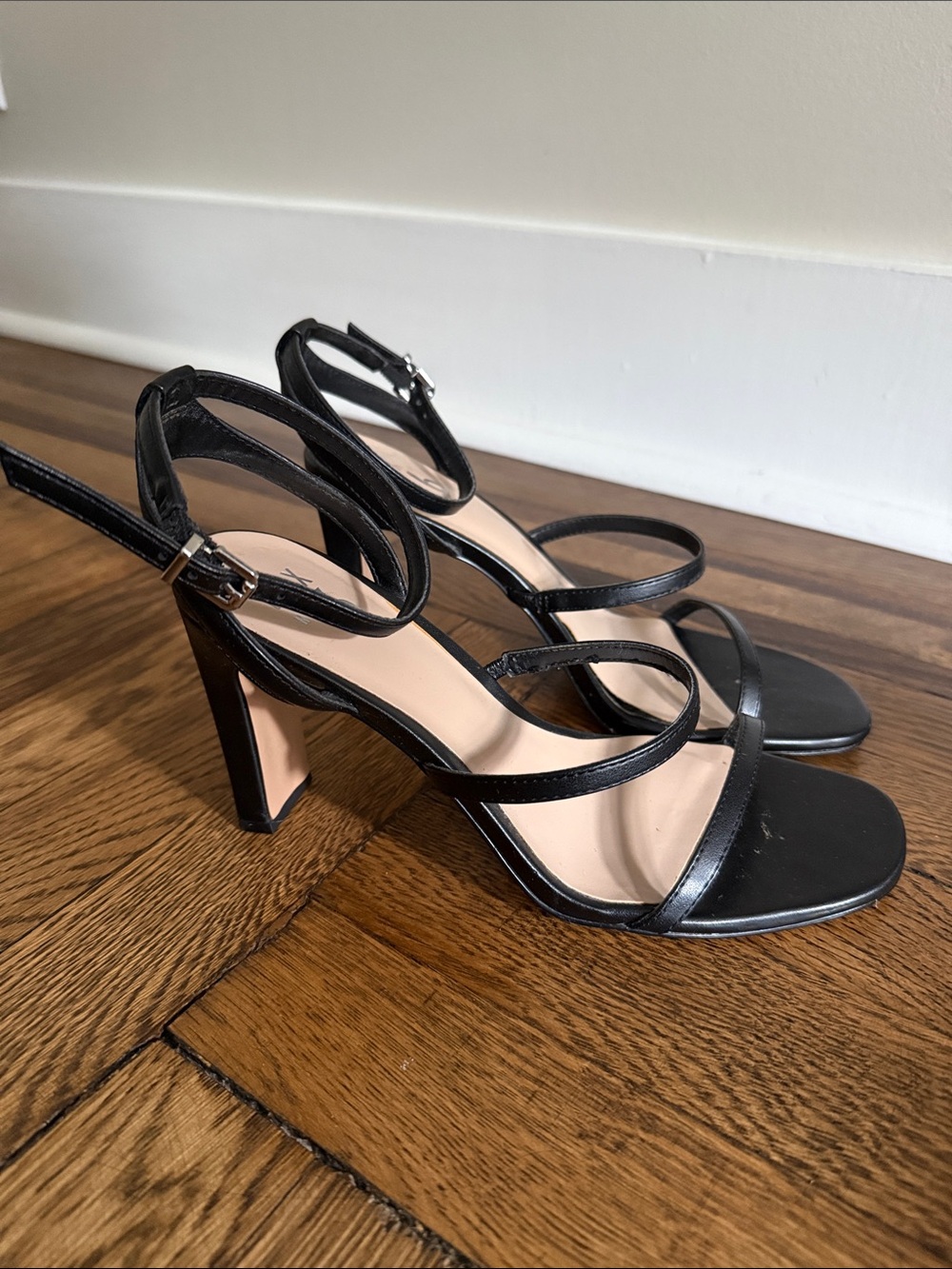 Black Strappy High Heel Sandals
